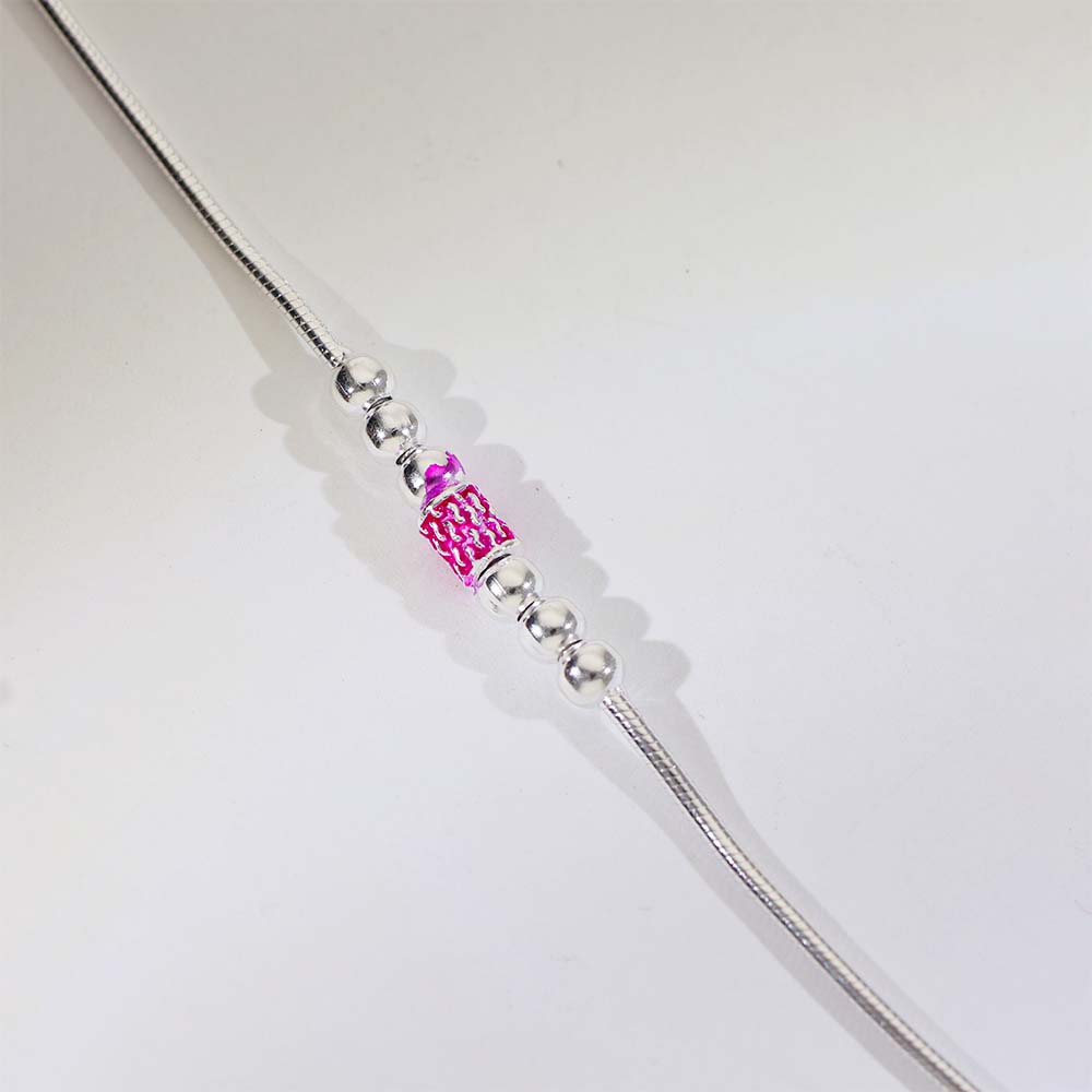 Pink Weave Love Baby Anklet (3–5 years) - Image 3