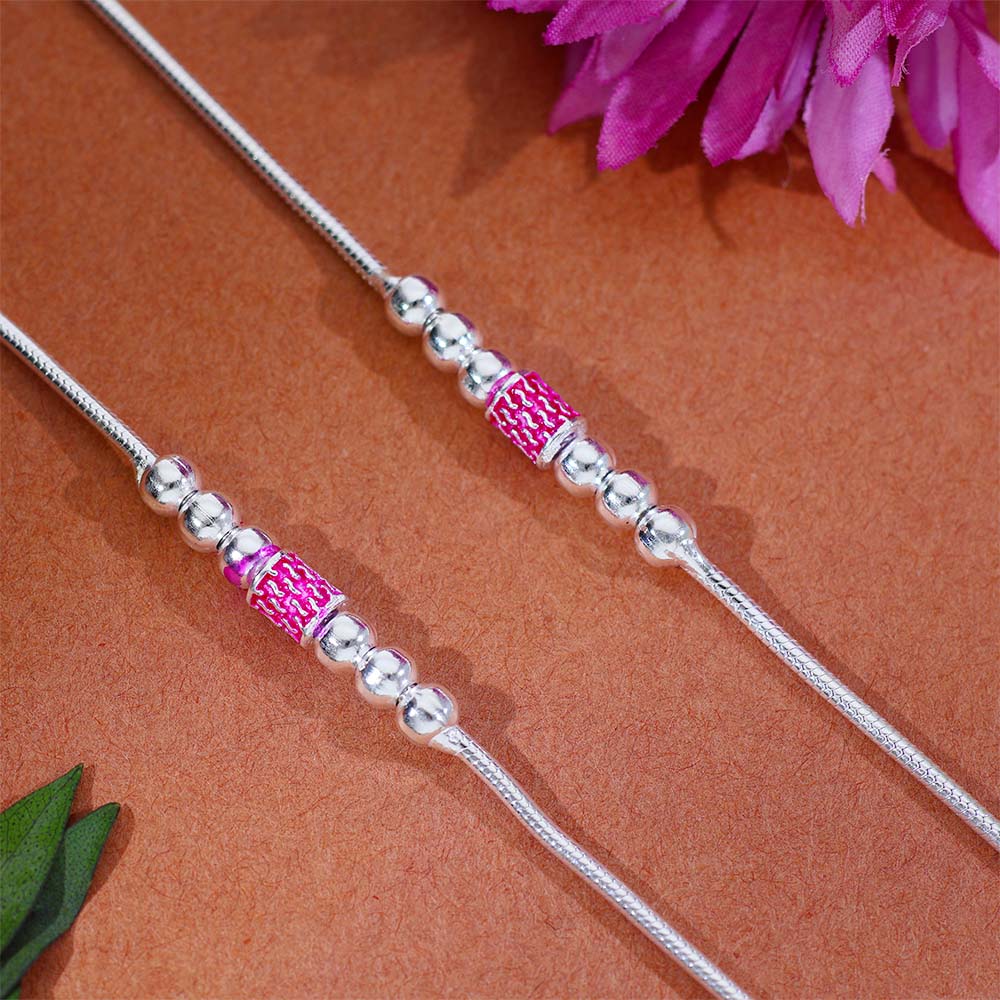 Pink Weave Love Baby Anklet (3–5 years)