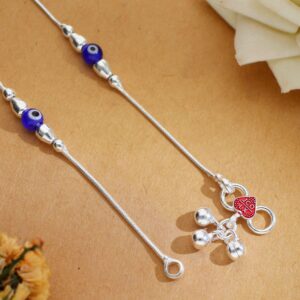 Blue Nazar Silver Baby Anklet (1-3 years)