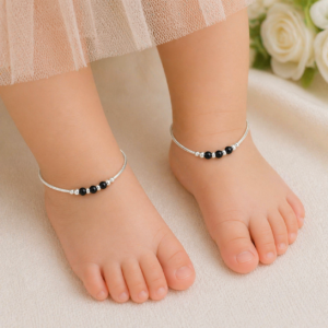 Soft Nazar Silver Baby Anklet (1-3 years (60% Purity)