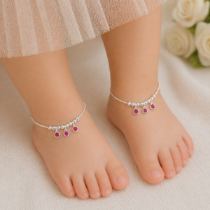 Pink Drop Love Baby Anklet (3–5 years (60% Purity)