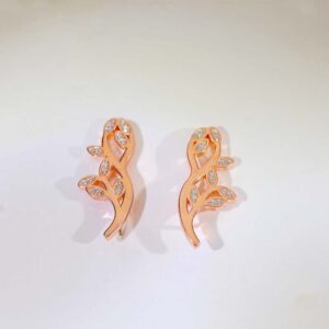 Leaf Shine Rosegold Earring