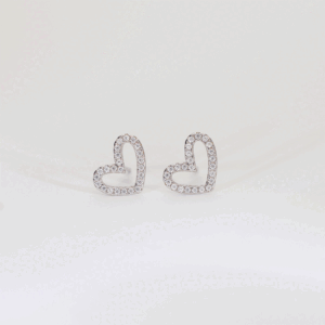 Sparkle Heart Silver Earrings