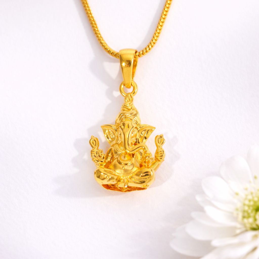 Divine Ganpati Gold God Pendents - Image 3