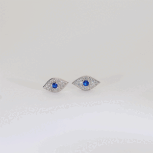 Blue Nazar Silver Earrings