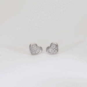 Crystal Love Silver Earrings