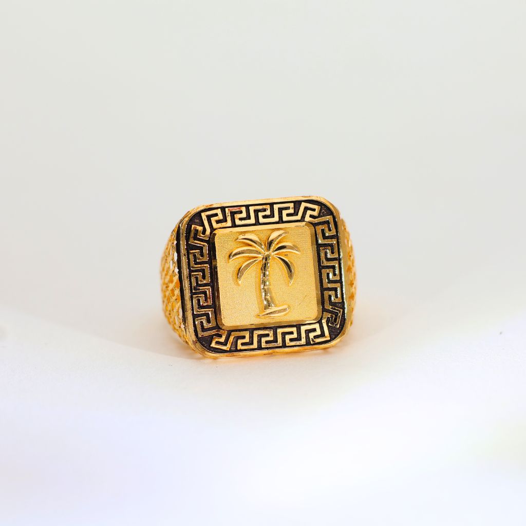 Palm King Gents Gold Ring - Image 2
