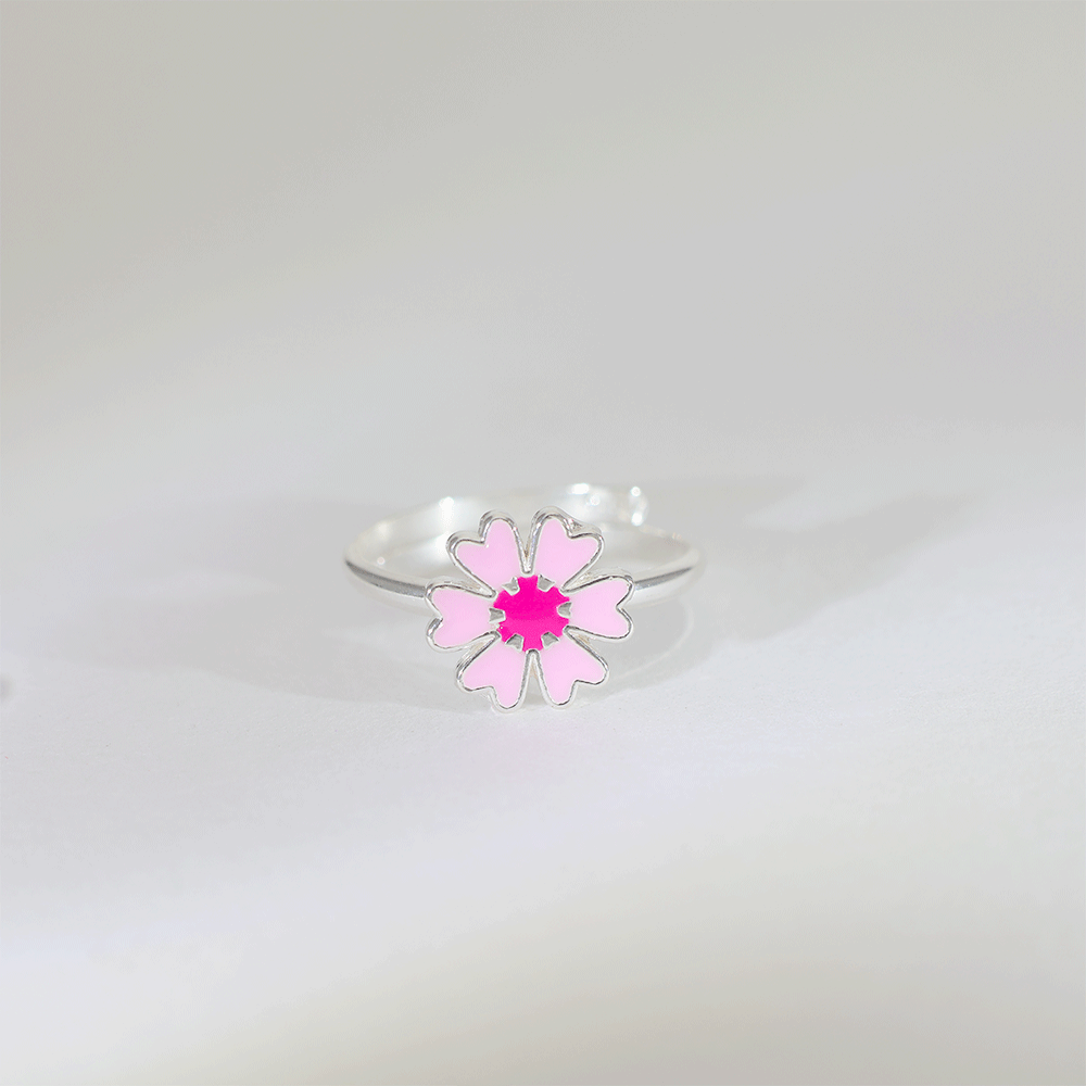 Pink Flower Baby Ring
