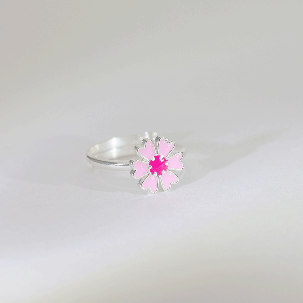 Pink Flower Baby Ring - Image 2