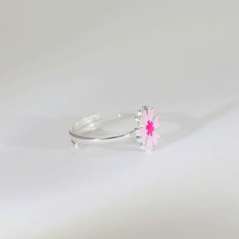 Pink Flower Baby Ring - Image 3