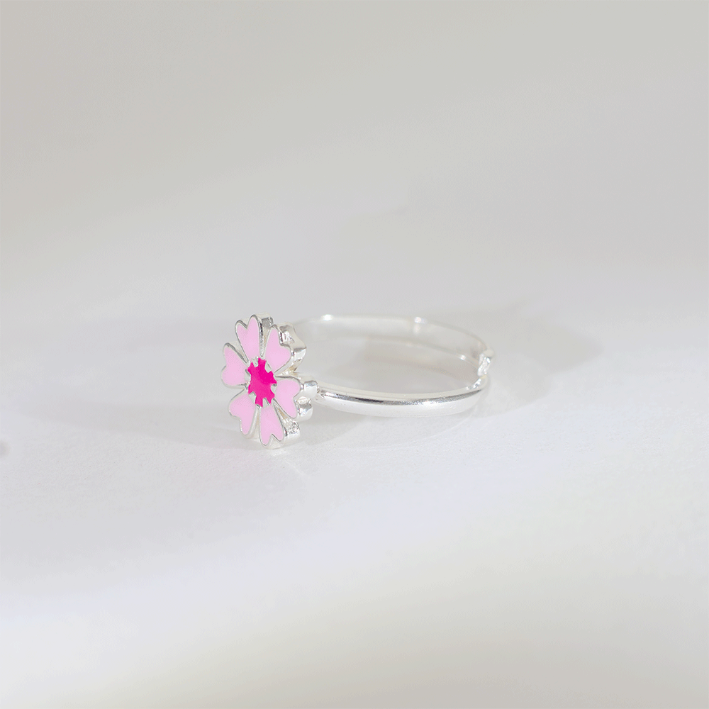 Pink Flower Baby Ring - Image 4