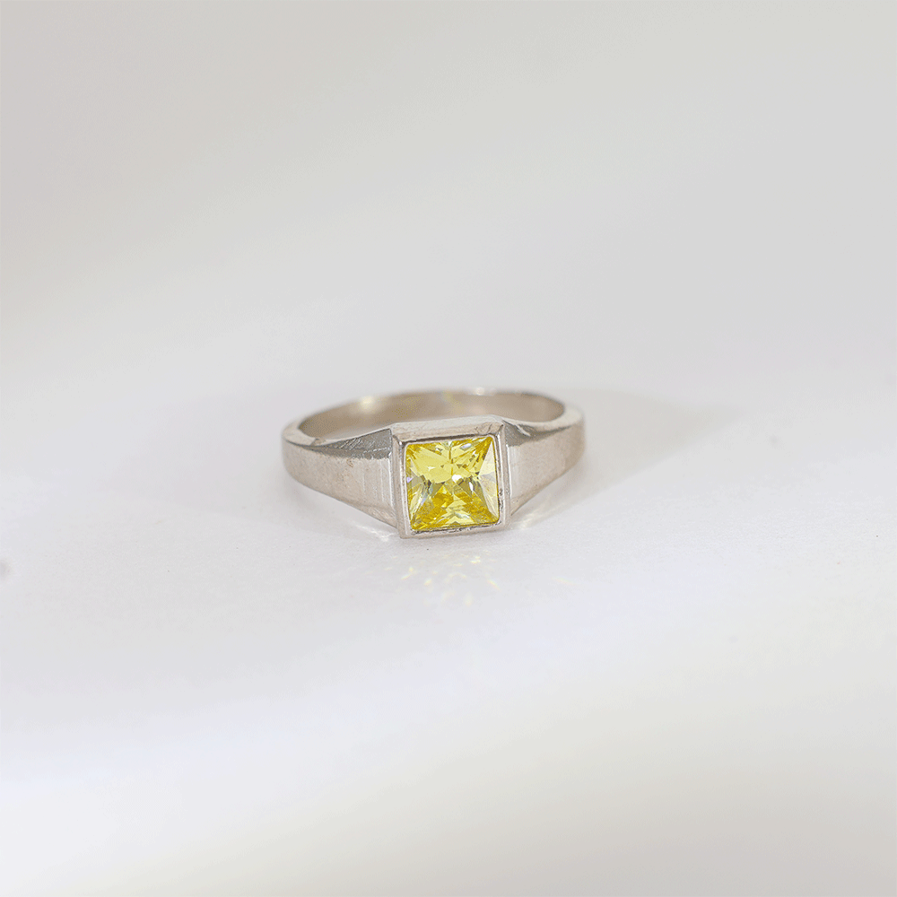 Golden Cube Baby Ring