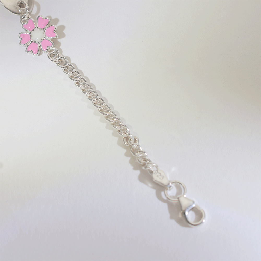 Pink Flower Baby Bracelet - Image 3