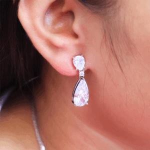 Diamond Glow Silver Earring