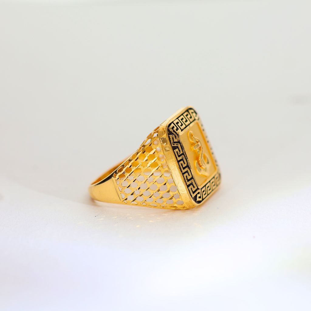 Golden Anchor Gents Gold Ring - Image 3