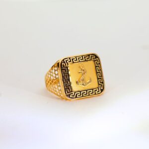 Golden Anchor Gents Gold Ring