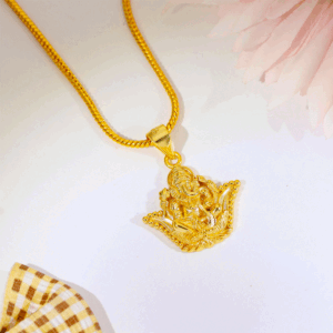 Royal Lakshmi Lotus Silver God Pendant