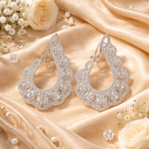 Royal Drop Silver Earrings