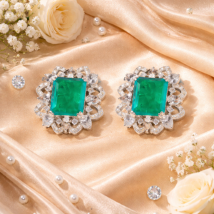 Royal Green Silver Earring