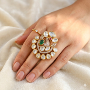 Royal Peacock Kundan Ring