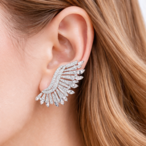 Silver Wing Glow Earrings