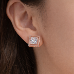 Square Shine Silver Earrings