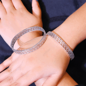 Greek Key Silver Bangles