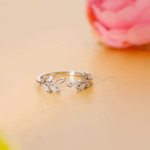 Crystal Leaf Whisper Ring