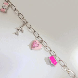 Pink Love Journey Silver Bracelet