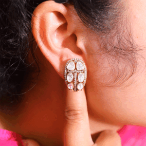 Royal Oval Kundan Stud Earrings