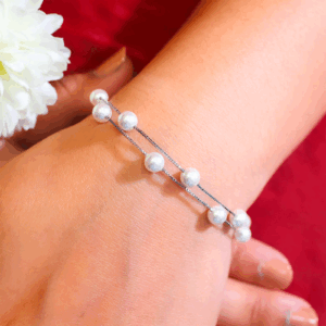 Pearl Cascade Silver Bracelet