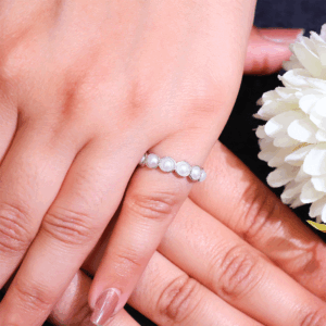 Pearl Halo Eternity Ring