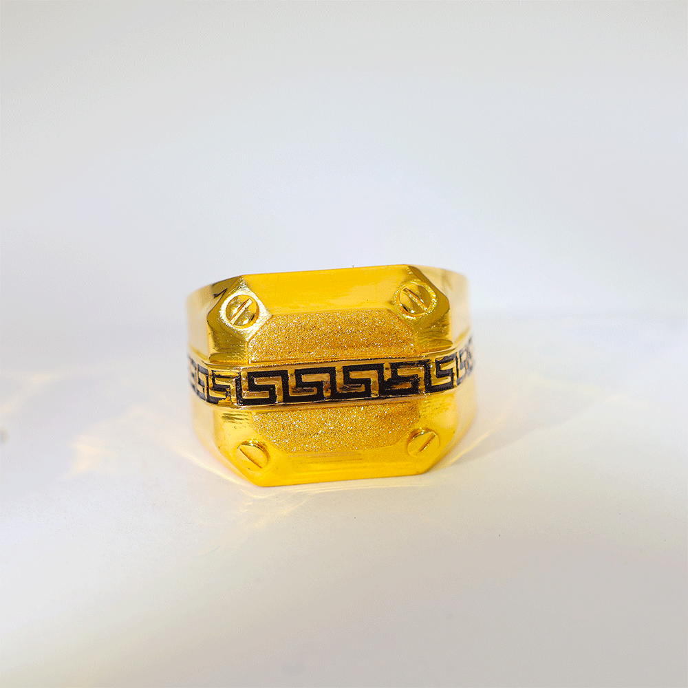 Power Plate Gold Gents Ring - Image 2