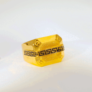 Power Plate Gold Gents Ring