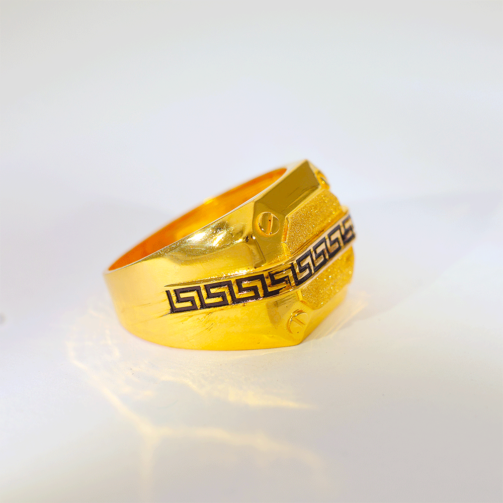 Power Plate Gold Gents Ring - Image 3
