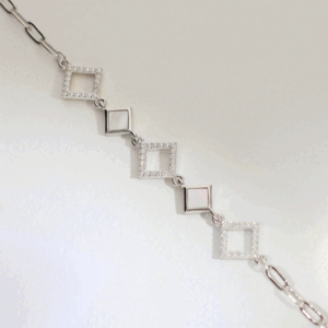Geo Link Silver Bracelet