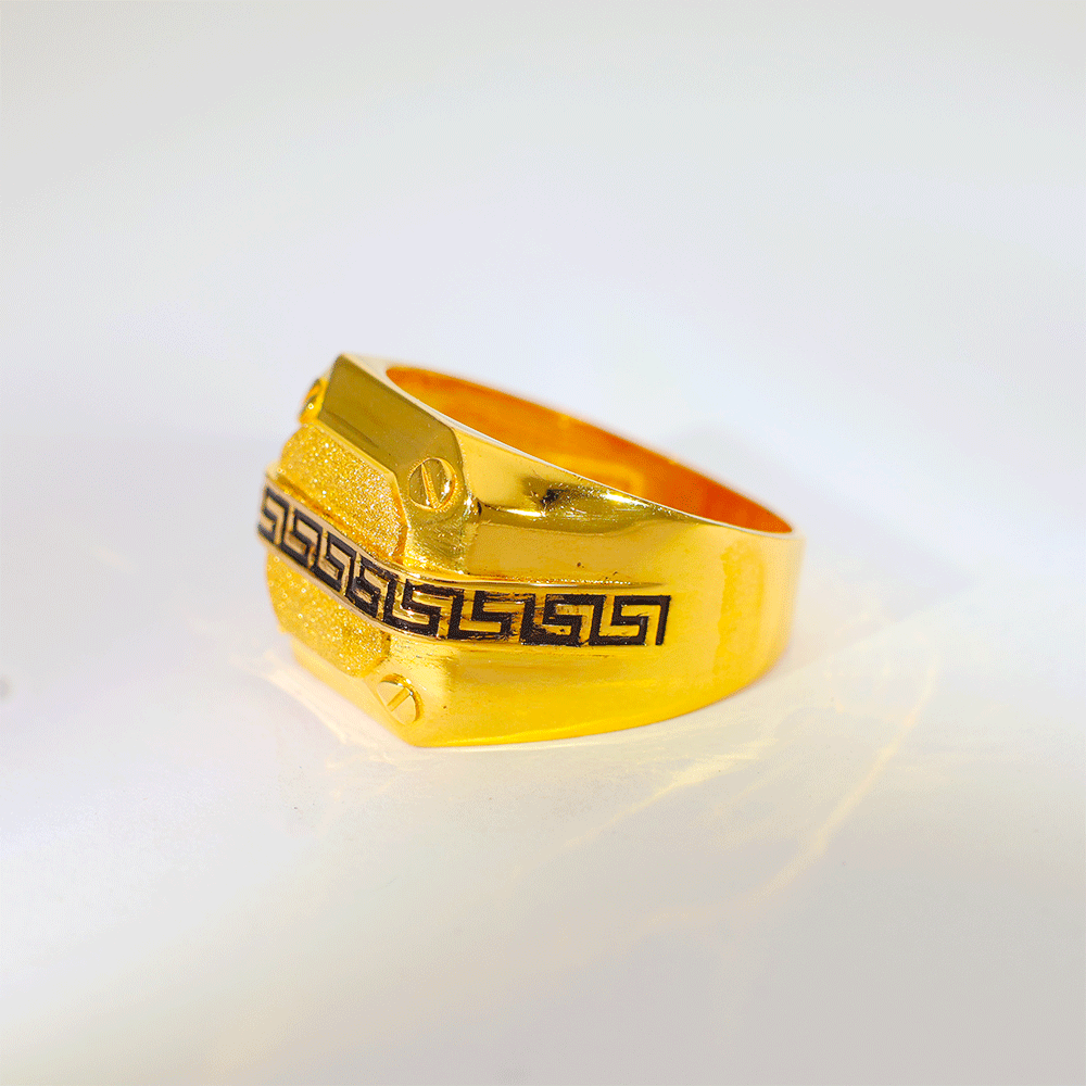 Power Plate Gold Gents Ring - Image 4