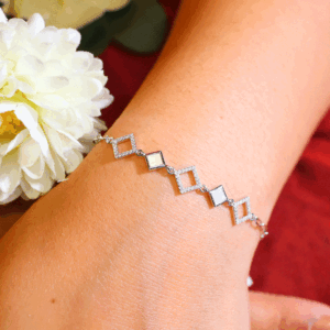 Geo Link Silver Bracelet