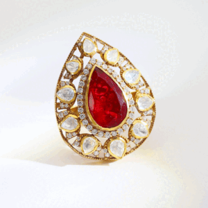 Royal Red Kundan Ring