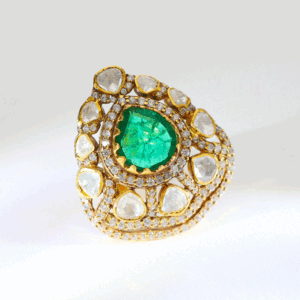 Emerald Royal Kundan Ring