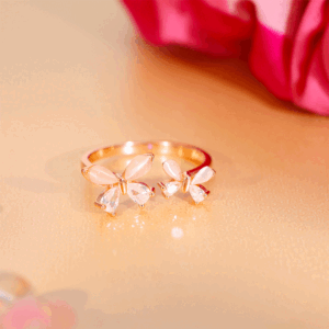 Twin Petal Charm Ring