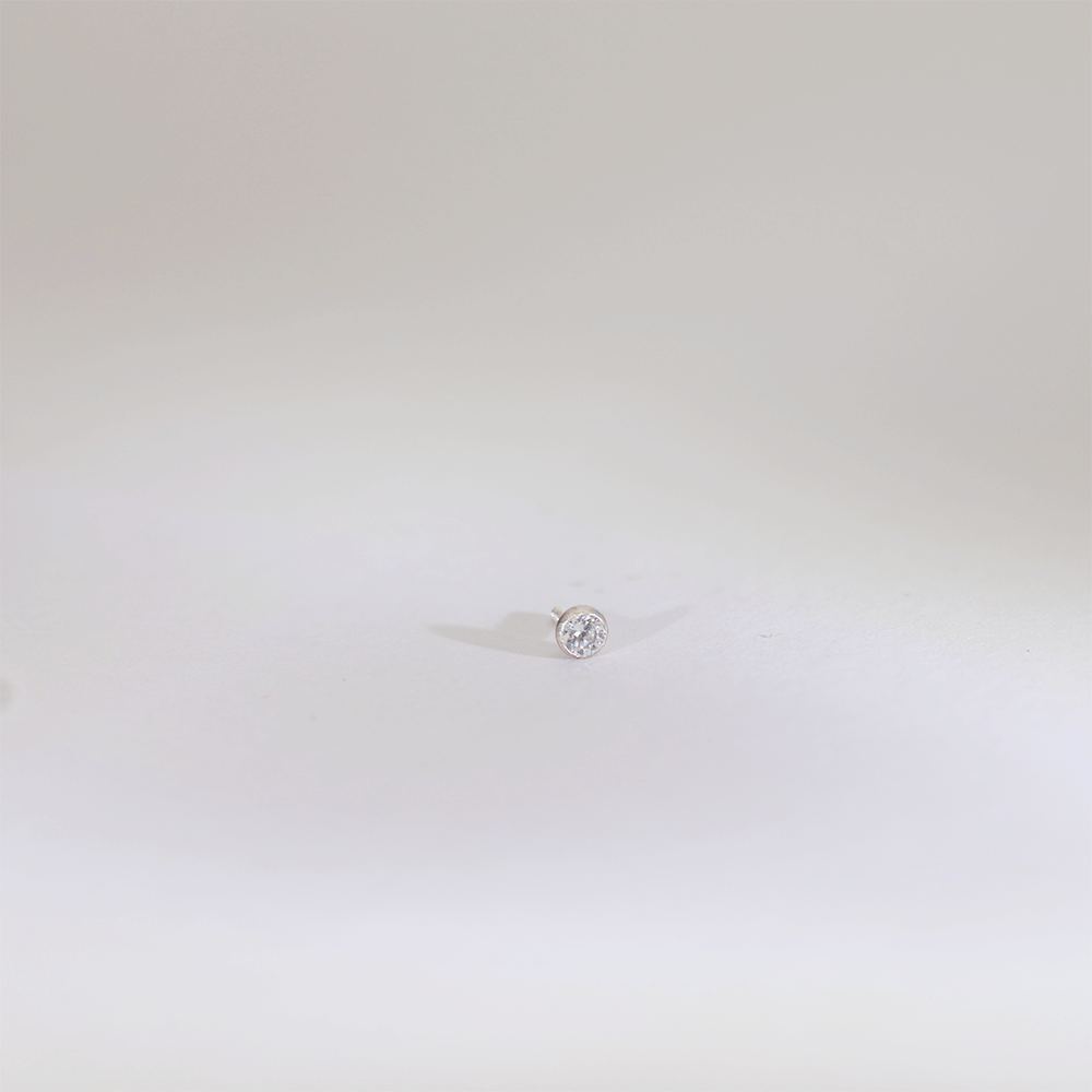 Tiny Shine Silver Nose Pin (Single Piece) - Image 2