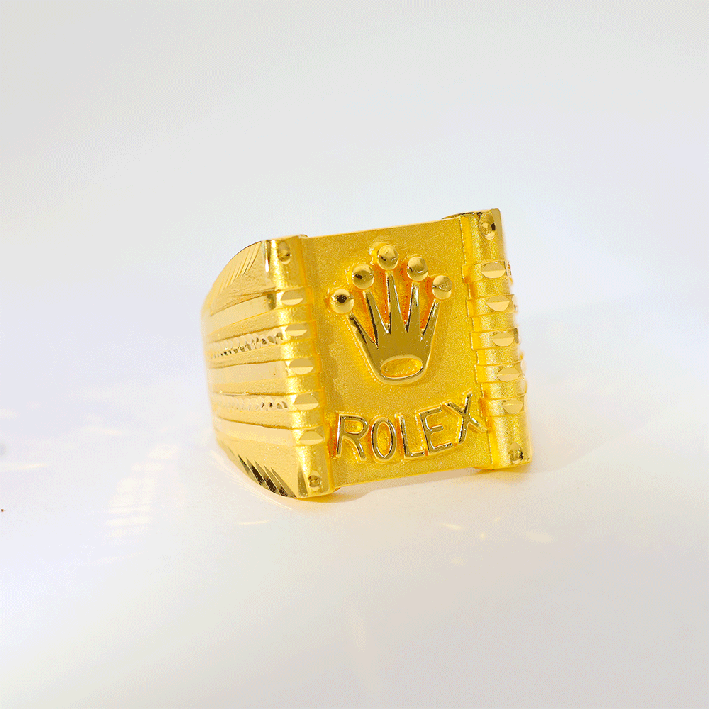 Crown King Gold Gents Ring
