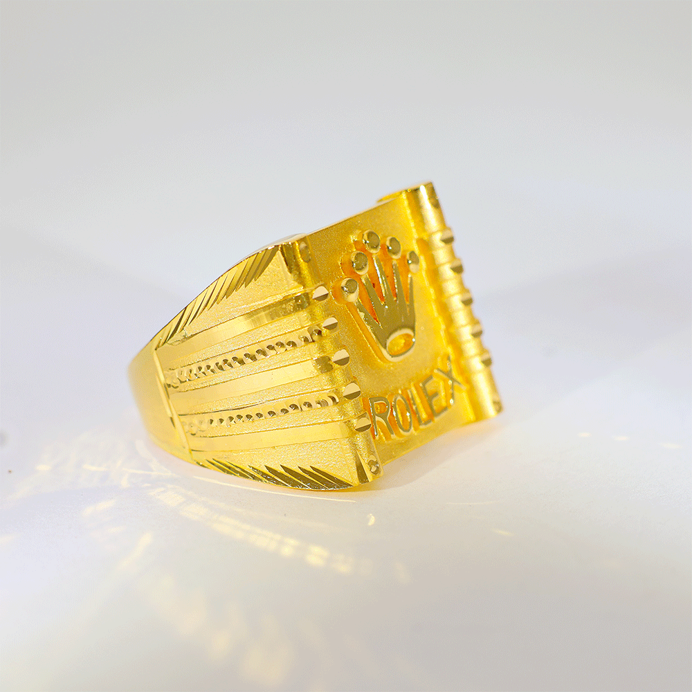 Crown King Gold Gents Ring - Image 2