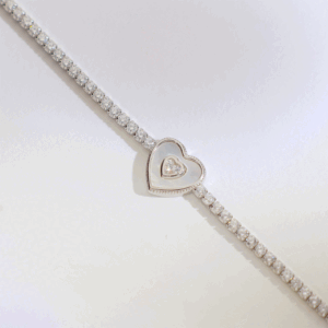 Pearl Heart Silver Bracelet