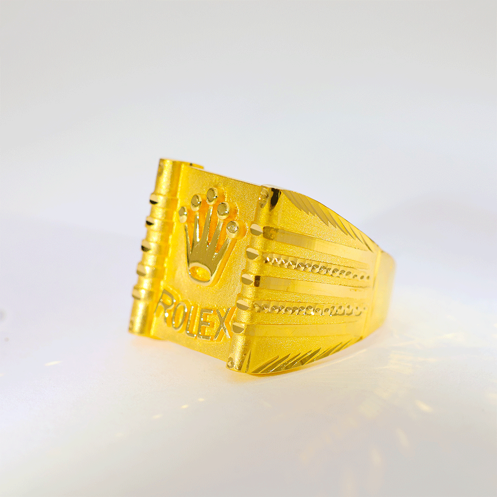 Crown King Gold Gents Ring - Image 3