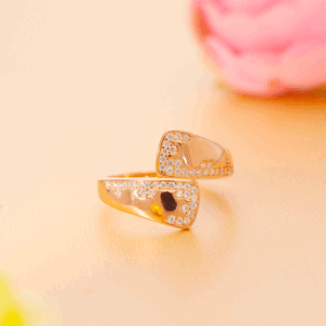 Golden Heart Wave Ring