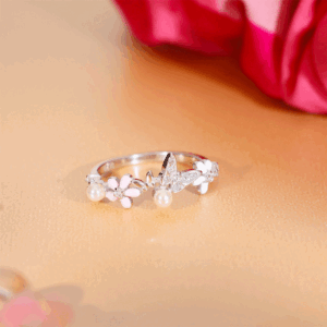 Butterfly Bloom Pearl Ring