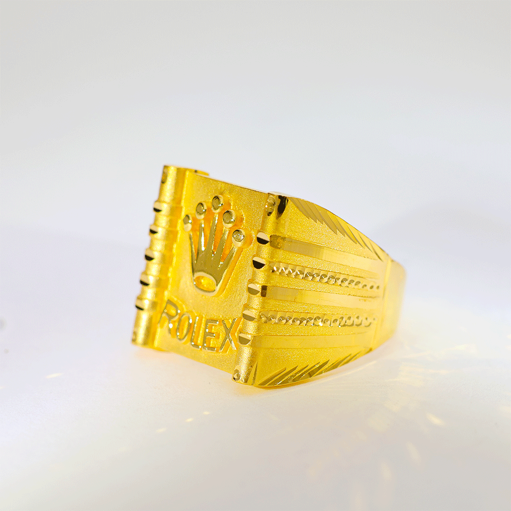 Crown King Gold Gents Ring - Image 5