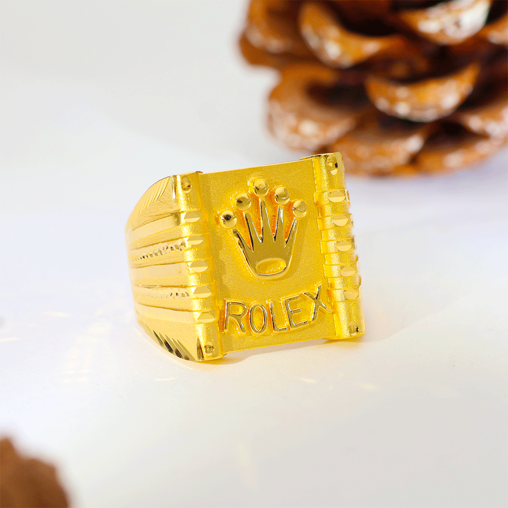 Crown King Gold Gents Ring - Image 4